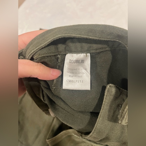 DOUBLJU Olive Green High Waisted Cargo Pants - Size XS - Picture 8 of 10